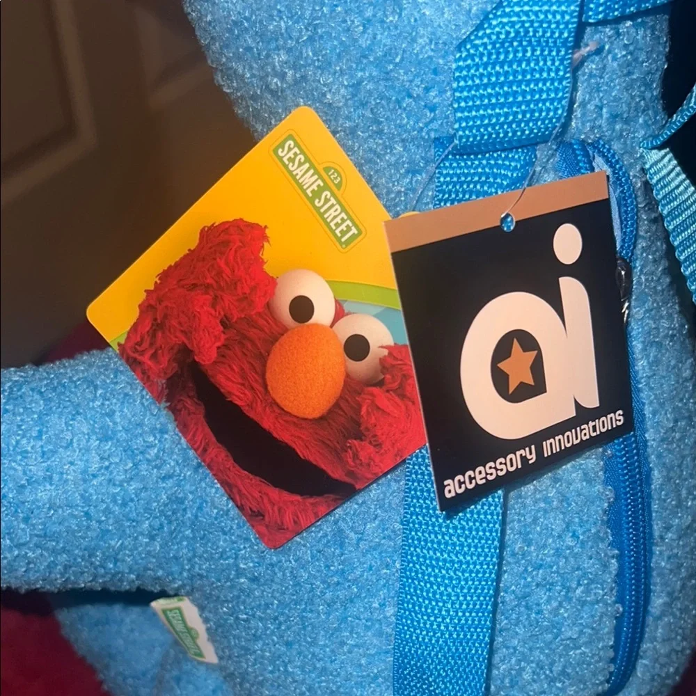 Sesame Street Blue Cookie Monster Plush Backpack